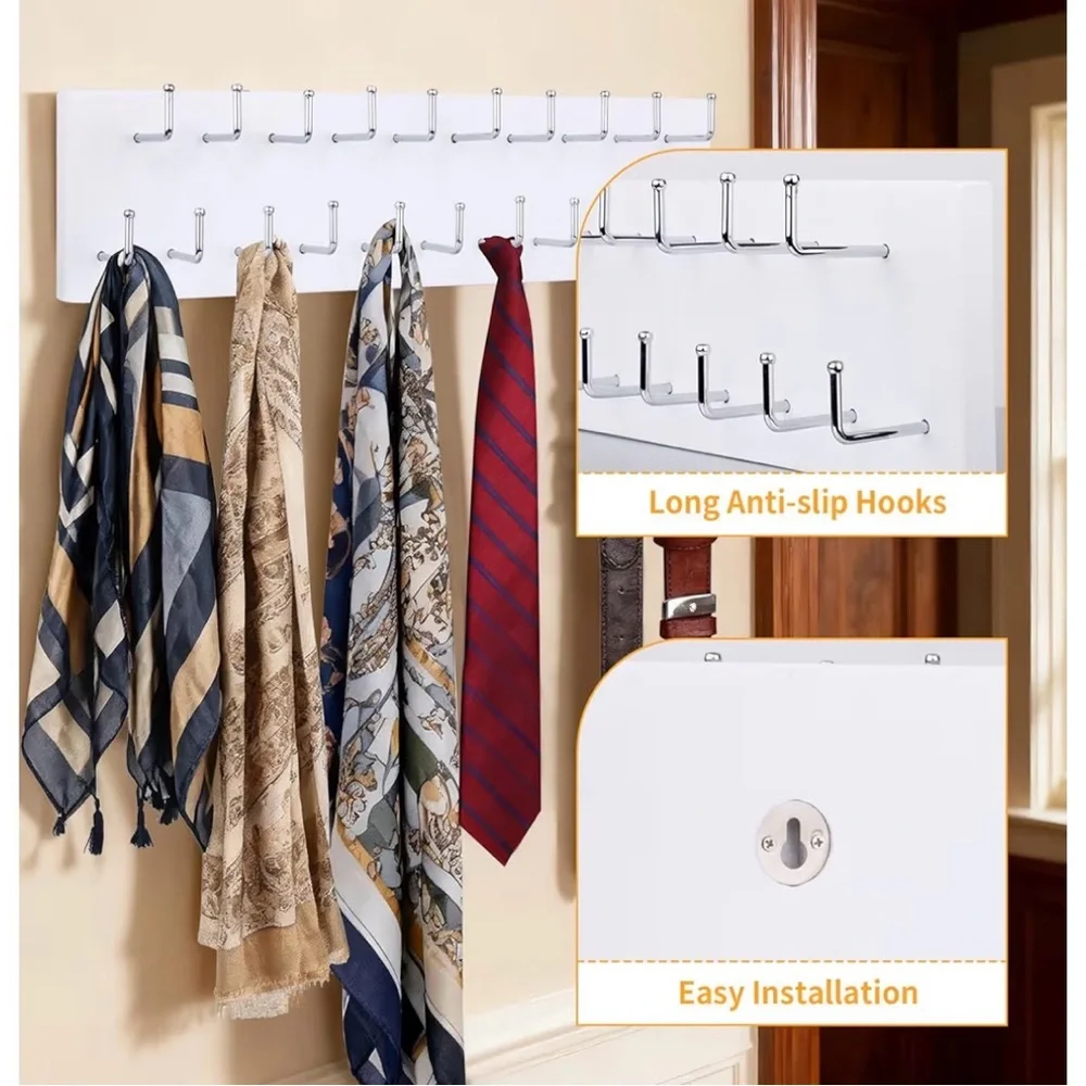 White Multi-Hook Belt Organizer
